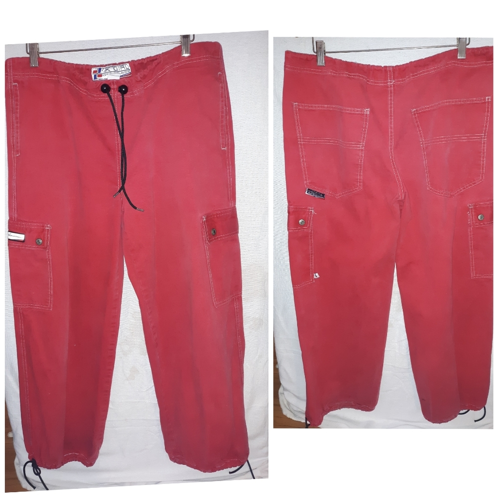 Kik Girl large red baggy drawstring pants